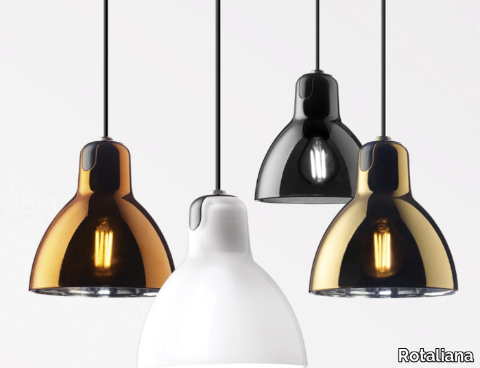 LUXY GLAM - LED glass and steel pendant lamp _ Rotaliana