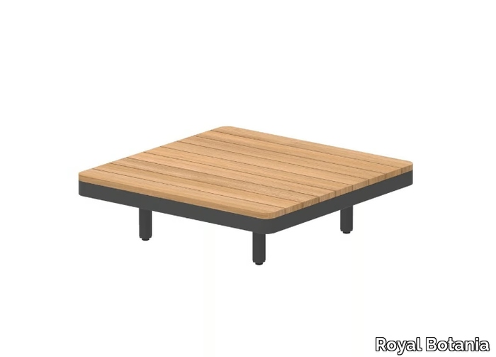 ALURA LOUNGE - Square low teak garden side table _ Royal Botania