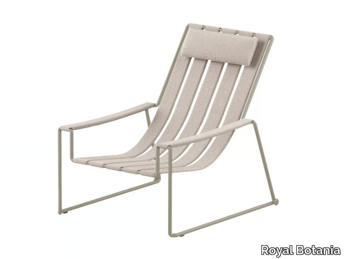 STRAPPY - Sled base fabric garden armchair with headrest _ Royal Botania