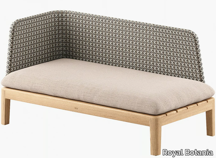 CALYPSO LOUNGE - Upholstered synthetic fabric an teak Garden daybed _ Royal Botania