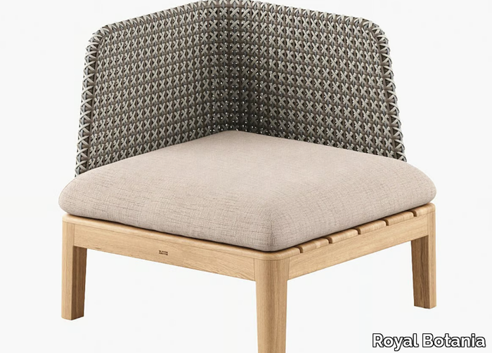 CALYPSO LOUNGE - Corner synthetic fabric an teak garden armchair _ Royal Botania