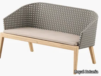 CALYPSO - 2 seater synthetic fibre and teak garden sofa _ Royal Botania