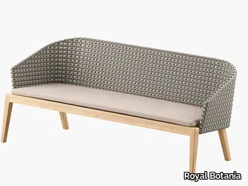 CALYPSO - 3 seater synthetic fibre and teak garden sofa _ Royal Botania