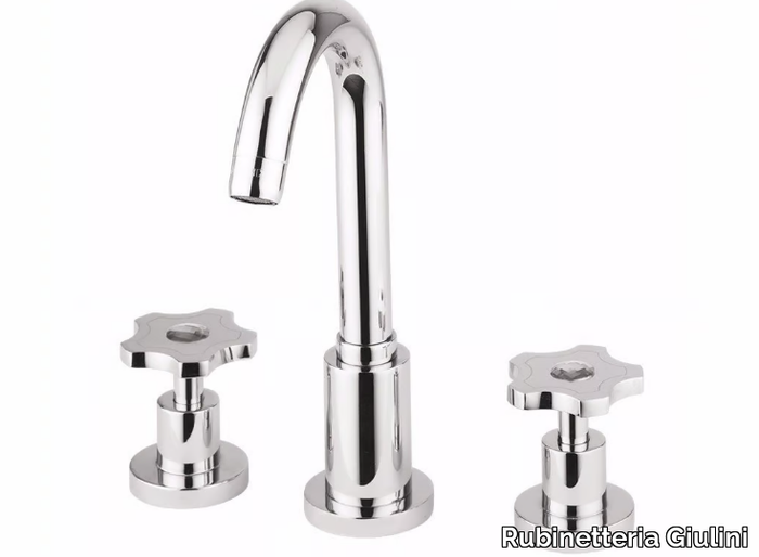 GIÒ CRYSTAL - GIÒ - F3612A/S - 3 hole countertop washbasin tap _ Rubinetteria Giulini