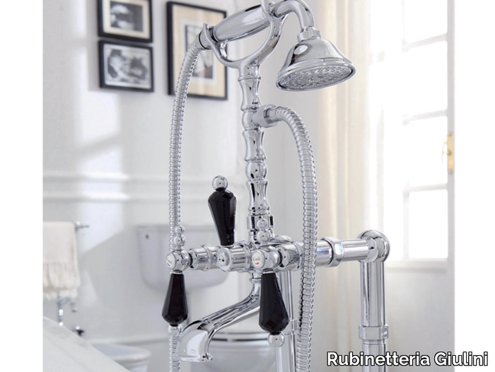 PRAGA - PRAGA CRYSTAL - F7500CT - Floor standing bathtub tap with hand shower _ Rubinetteria Giulini