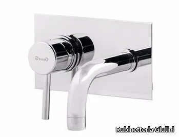 FUTURO - F6523 - 2 hole wall-mounted washbasin mixer with plate _ Rubinetteria Giulini