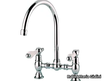 PRAGA - PRAGA CRYSTAL - F7537P - 2 hole countertop washbasin tap with adjustable spout _ Rubinetteria Giulini