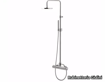 FUTURO - F8310-20 - Wall-mounted thermostatic shower panel with overhead shower _ Rubinetteria Giulini