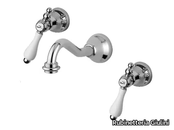 PRAGA - PRAGA CRYSTAL - F7522 - 3 hole wall-mounted washbasin tap _ Rubinetteria Giulini