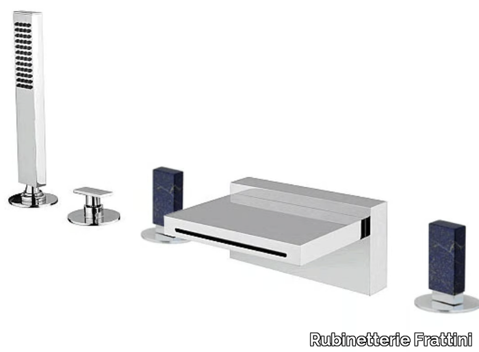 VITA DUE 53029ABL - Deck mounted waterfall bathtub tap with diverter _ Rubinetterie Frattini