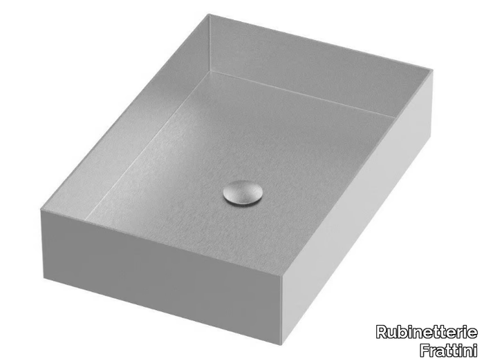 ALINE 49330 - Rectangular countertop stainless steel washbasin _ Rubinetterie Frattini