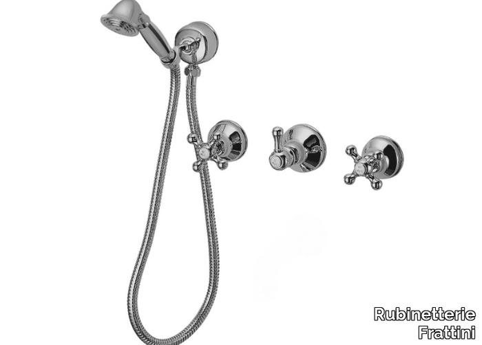 DEDRA 21010 - Wall-mounted Recessed bathtub tap with hand shower _ Rubinetterie Frattini