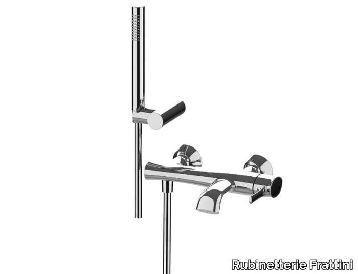 DELIZIA 58002 - Wall-mounted external bathtub mixer with hand shower _ Rubinetterie Frattini