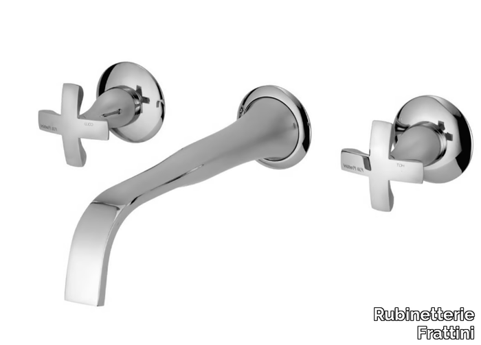 LUCREZIA 62034 - Wall-mounted washbasin mixer with individual rosettes _ Rubinetterie Frattini