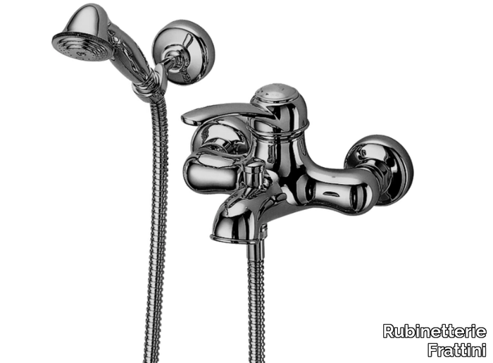 MORGAN 29002 - Wall-mounted bathtub mixer with hand shower _ Rubinetterie Frattini