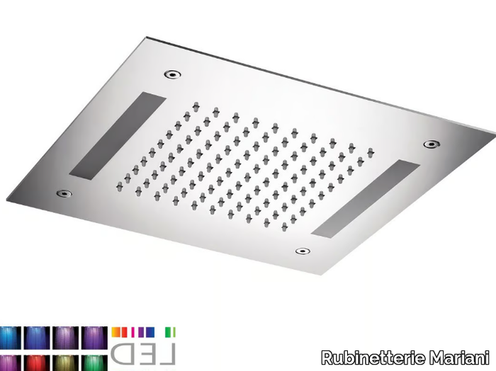 SQL-08 - LED built-in stainless steel overhead shower with chromotherapy _ Rubinetterie Mariani