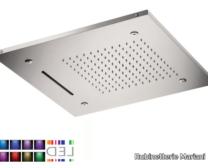 SQL-09 - LED 3-spray stainless steel overhead shower with chromotherapy _ Rubinetterie Mariani