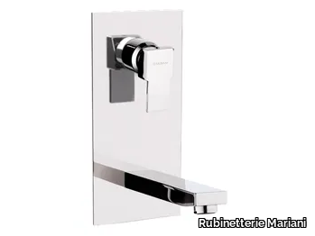 POLAR - Wall-mounted single handle washbasin mixer with plate _ Rubinetterie Mariani