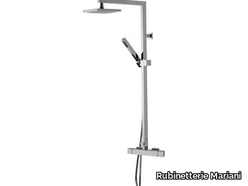 A39-C2 - Wall-mounted thermostatic shower panel with overhead shower _ Rubinetterie Mariani