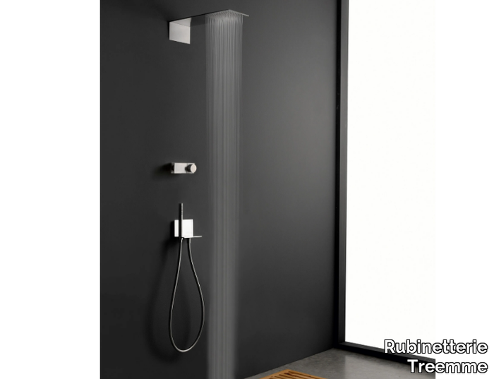 5MM - Stainless steel shower set with hand and overhead shower _ Rubinetterie Treemme