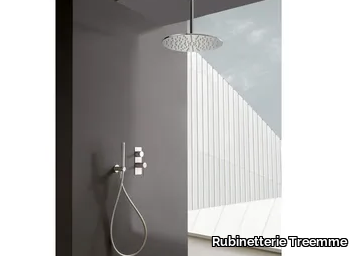 40MM - Single handle stainless steel shower set with overhead shower _ Rubinetterie Treemme