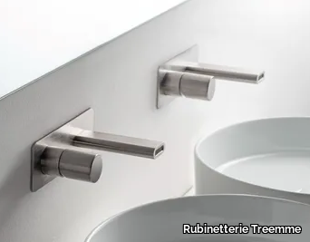 NANOTECH - Wall-mounted washbasin mixer with plate _ Rubinetterie Treemme