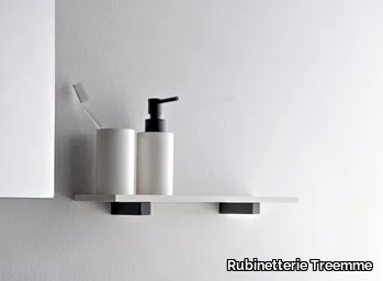 TAG - Bathroom shelf with toothbrush holder and soap dispenser _ Rubinetterie Treemme