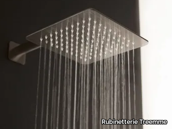 RAN - Wall-mounted square brass overhead shower with anti-lime system _ Rubinetterie Treemme