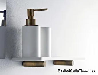 TAG - Bathroom shelf with toothbrush holder and soap dispenser _ Rubinetterie Treemme