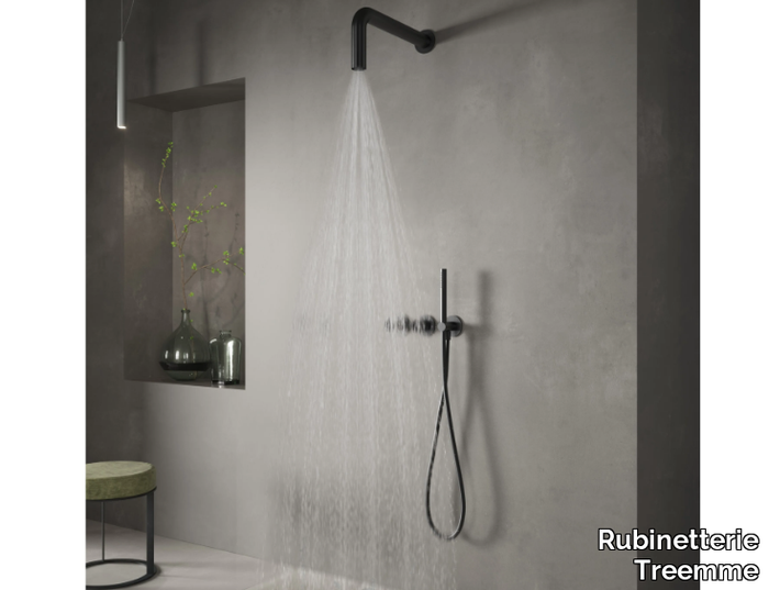 WATERTUBE - Recessed stainless steel shower set with overhead shower _ Rubinetterie Treemme