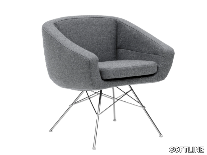 AIKO - Fabric armchair with armrests _ SOFTLINE