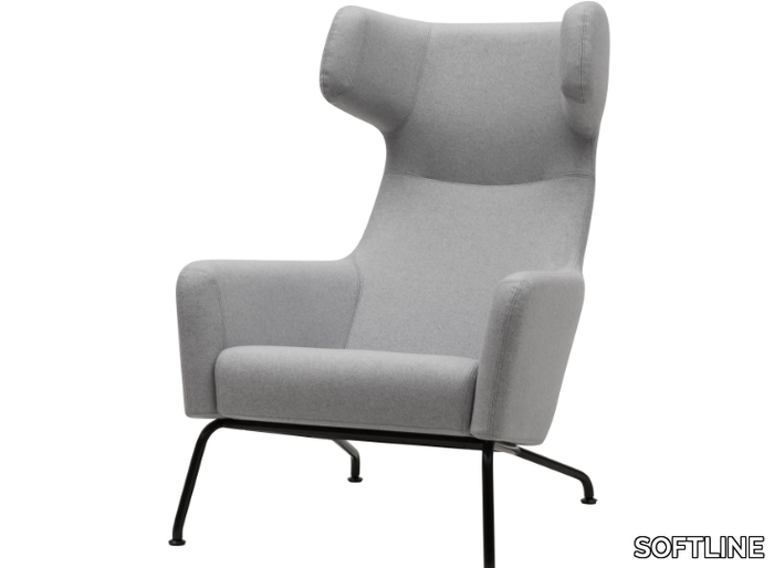 HAVANA - Wing armchair with armrests _ SOFTLINE