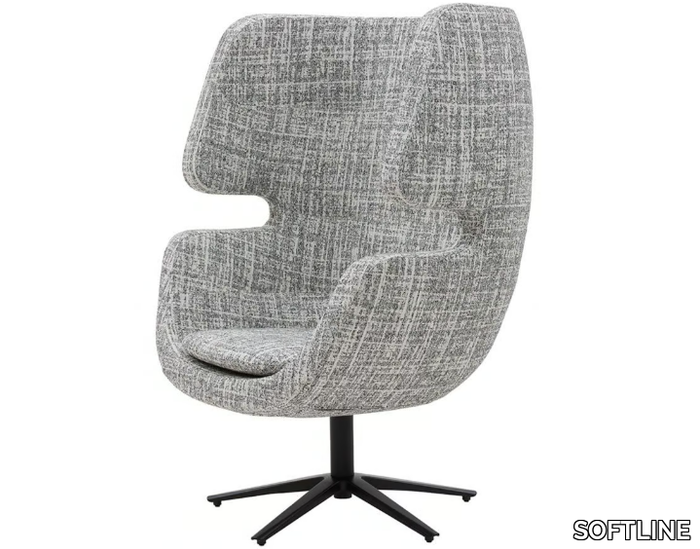 MOAI - Fabric armchair with 4-spoke base high-back _ SOFTLINE