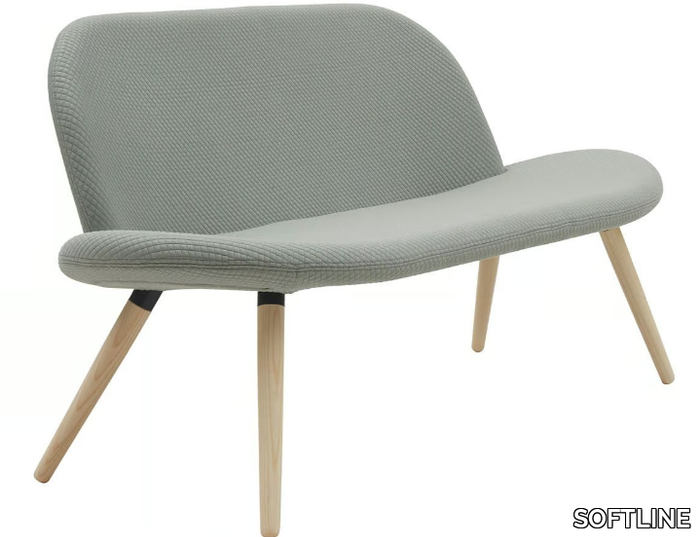 ORLANDO WOOD - Fabric bench with back _ SOFTLINE