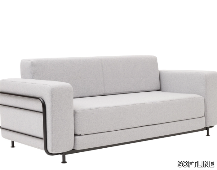 SILVER - 2 seater fabric sofa bed _ SOFTLINE