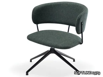 NIKITA L 4G - Trestle-based fabric easy chair with armrests _ SOFTLINE 1979