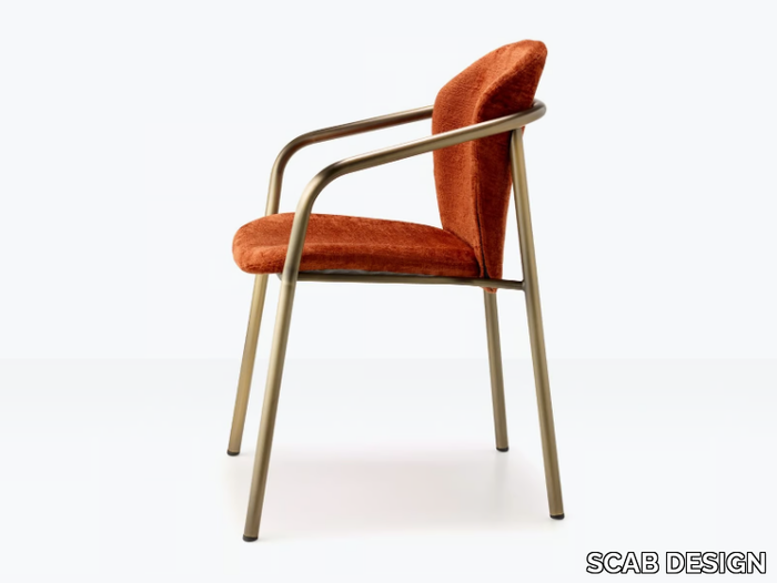 FINN - Upholstered steel chair with armrests _ SCAB DESIGN