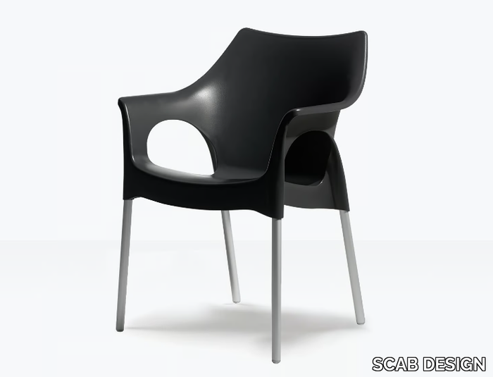 OLA - Stackable ergonomic technopolymer chair with armrests _ SCAB DESIGN