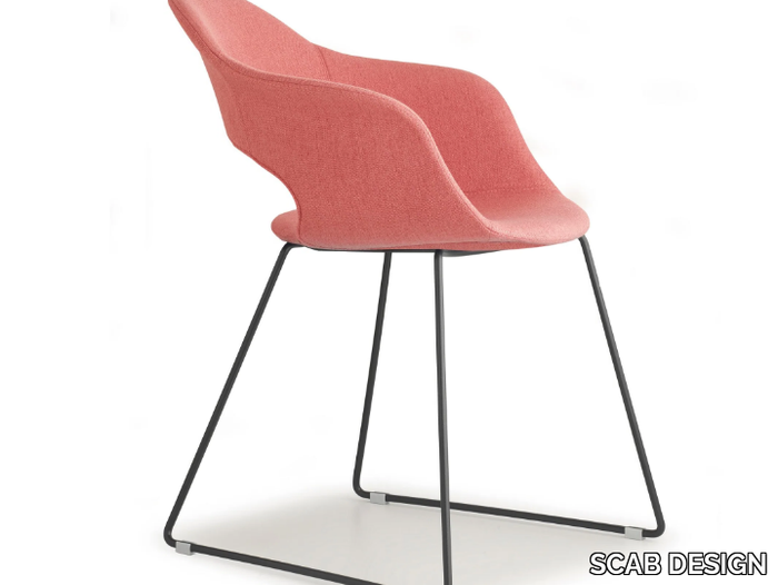 LADY B POP - Sled base fabric chair with armrests _ SCAB DESIGN