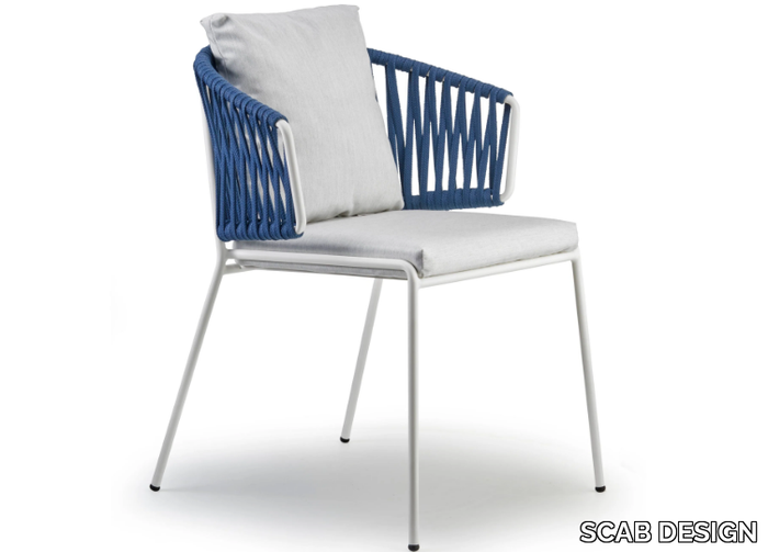 LISA FILÒ NEST - Metal and nautical rope chair with armrests _ SCAB DESIGN