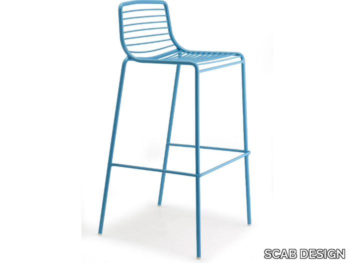 SUMMER - High steel garden stool with back _ SCAB DESIGN