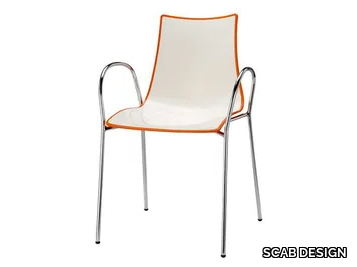 ZEBRA BICOLORE - Stackable steel chair with armrests _ SCAB DESIGN