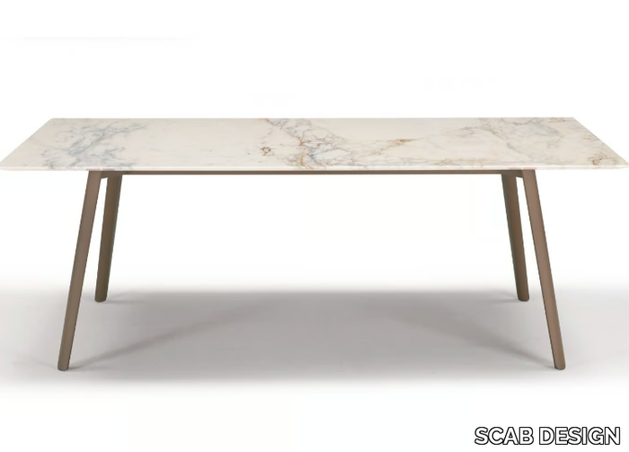 SQUID M - Rectangular die cast aluminium and marble table _ SCAB DESIGN