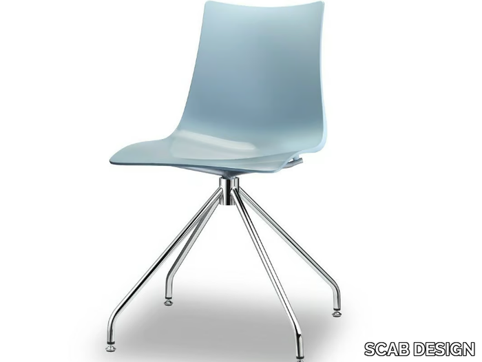 ZEBRA TECNOPOLIMERO - Swivel trestle-based technopolymer chair _ SCAB DESIGN