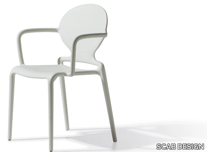 GIO - Stackable medallion technopolymer chair with armrests _ SCAB DESIGN