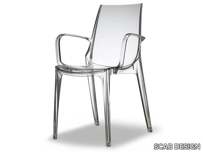 VANITY - Stackable polycarbonate chair with armrests _ SCAB DESIGN