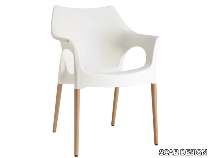 NATURAL OLA - Stackable technopolymer chair with armrests _ SCAB DESIGN