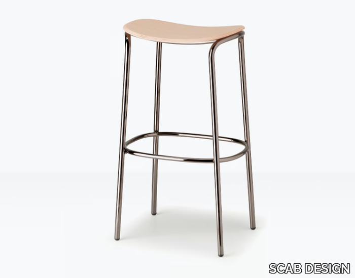 TRICK WOOD - Steel and wood stool _ SCAB DESIGN