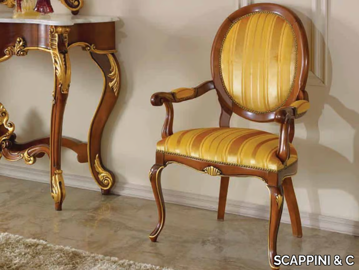 35TH ANNIVERSARY SE 149/A - Medallion wooden chair with armrests _ SCAPPINI & C