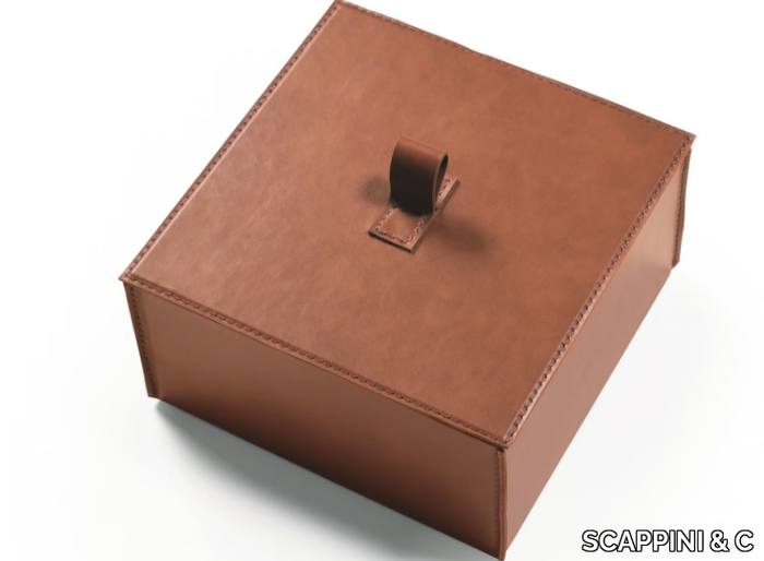 TREASURE NA40 - Tanned leather storage box _ SCAPPINI & C